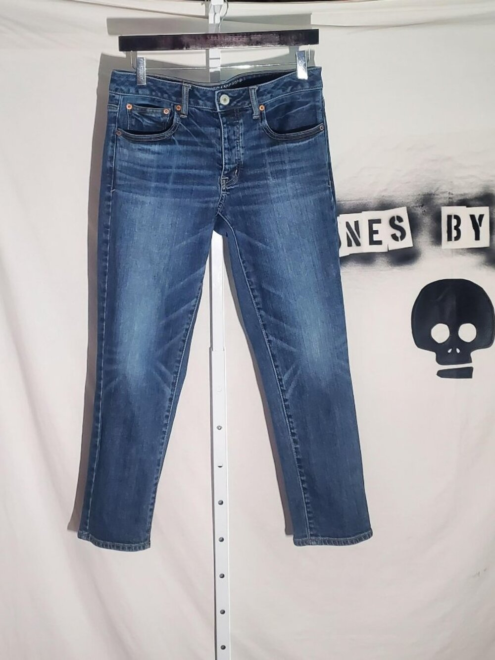 American‎ Eagle Boy Crop Stretch Jeans Sz 6R